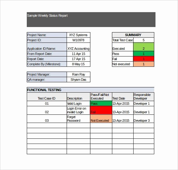 weekly report template
