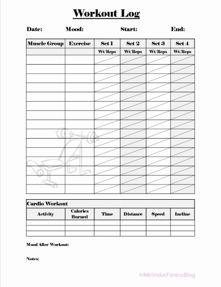 Weight Lifting Tracking Sheet