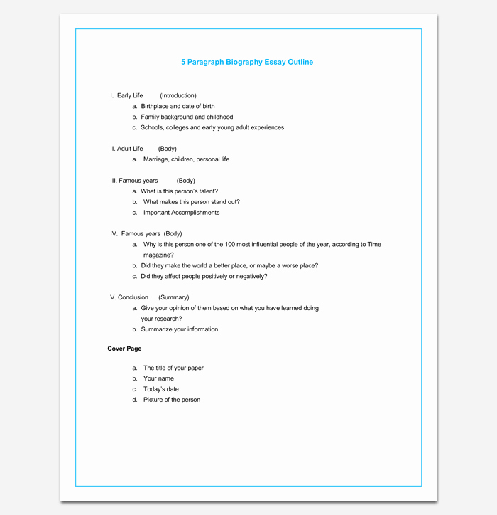 biography outline template
