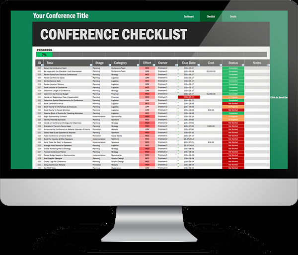 Conference Planning Checklist Excel Template